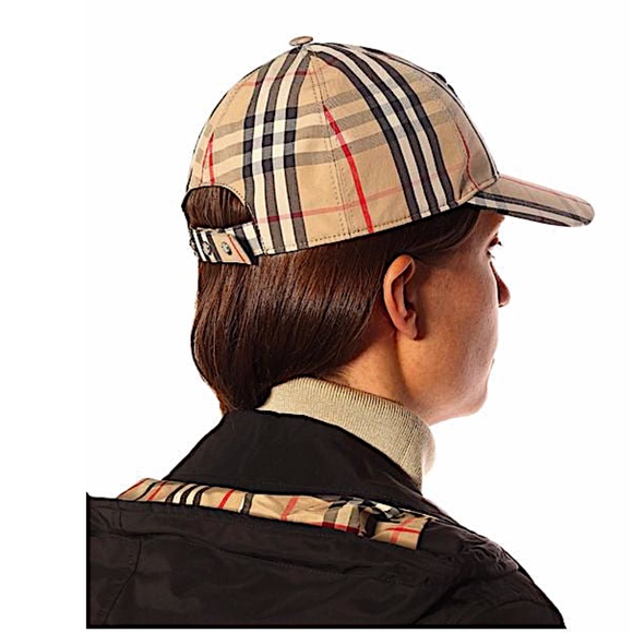 BURBERRY MONOGRAM MOTIF VINTAGE CHECK COTTON BASEBALL CAP - Picture 5 of 9
